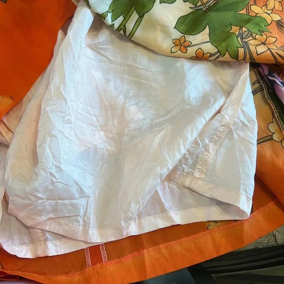 Muse Large Floral Ombre Dress Gradient Pleated Full Orange Green Purple Cottage - Picture 10 of 12